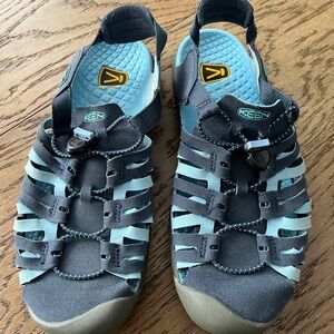 Keen Women's Aqua and Charcoal Sandals